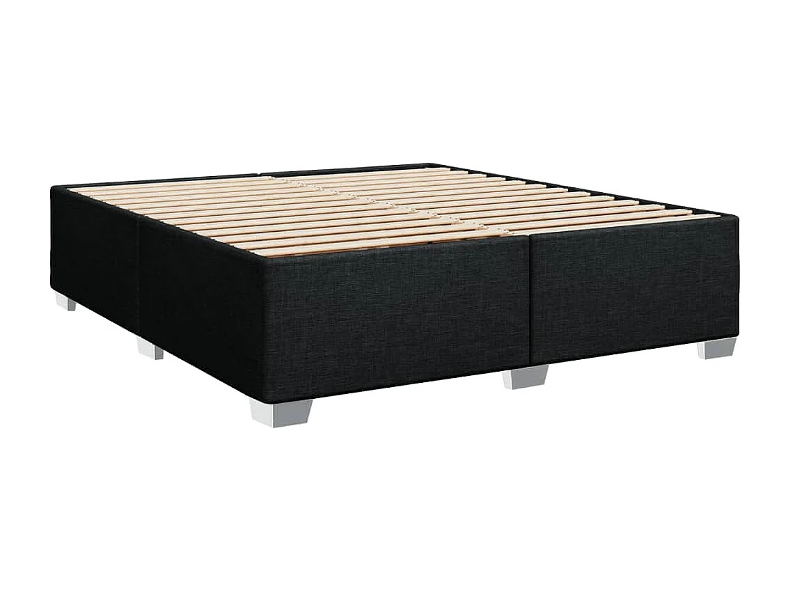 Cama box spring con colchón tela negro 200x200 cm