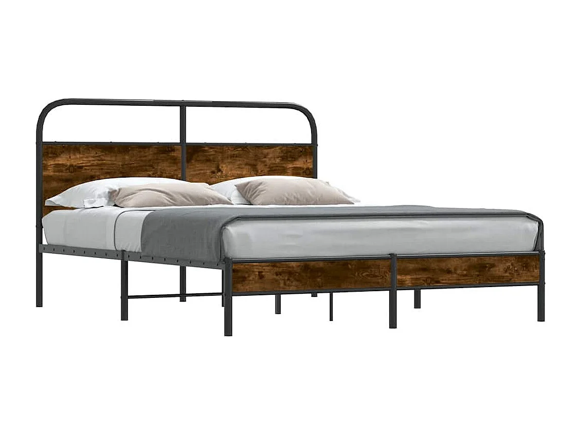 Bedframe zonder matras bewerkt hout gerookt eiken 150x200 cm