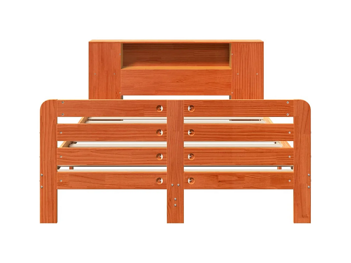 Cadre de lit sans matelas cire marron 150x200cm bois pin massif