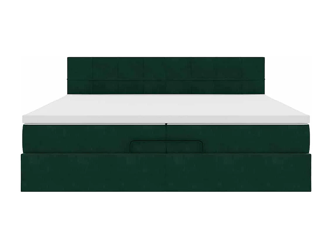 Ottoman bed met matras 200x200 cm fluweel donkergroen