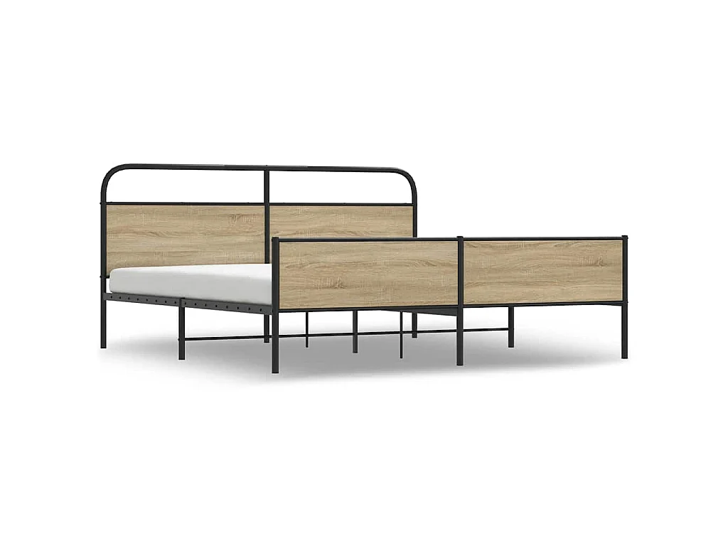 Bedframe zonder matras metaal gerookt eikenkleurig 150x200 cm