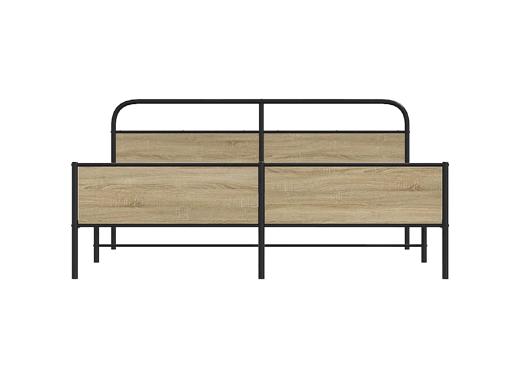 Bedframe zonder matras metaal gerookt eikenkleurig 150x200 cm