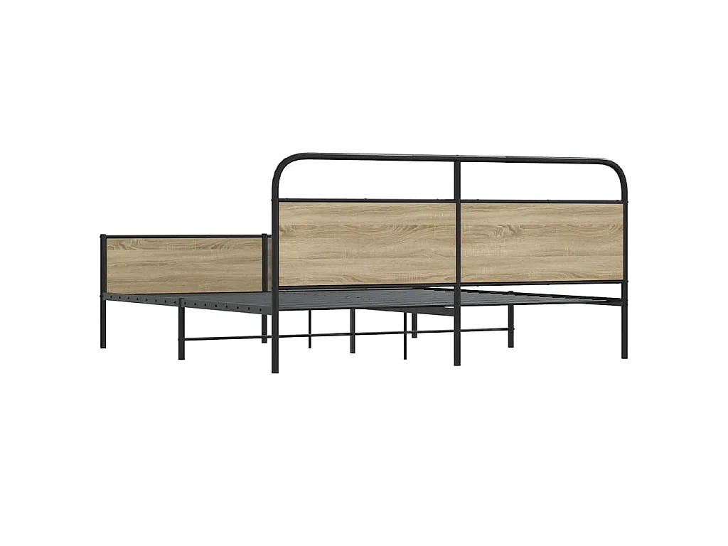 Bedframe zonder matras metaal gerookt eikenkleurig 150x200 cm