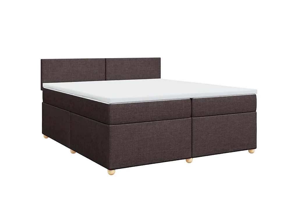 Boxspringbett mit Matratze Dunkelbraun 200x200 cm Stoff
