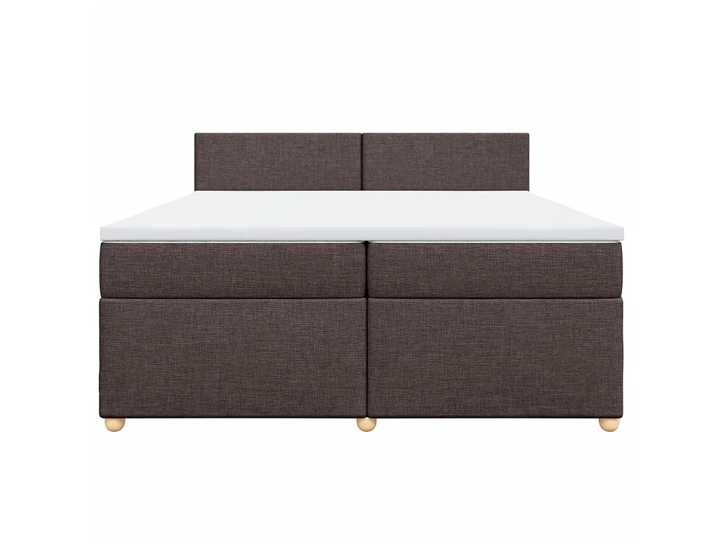 Boxspringbett mit Matratze Dunkelbraun 200x200 cm Stoff