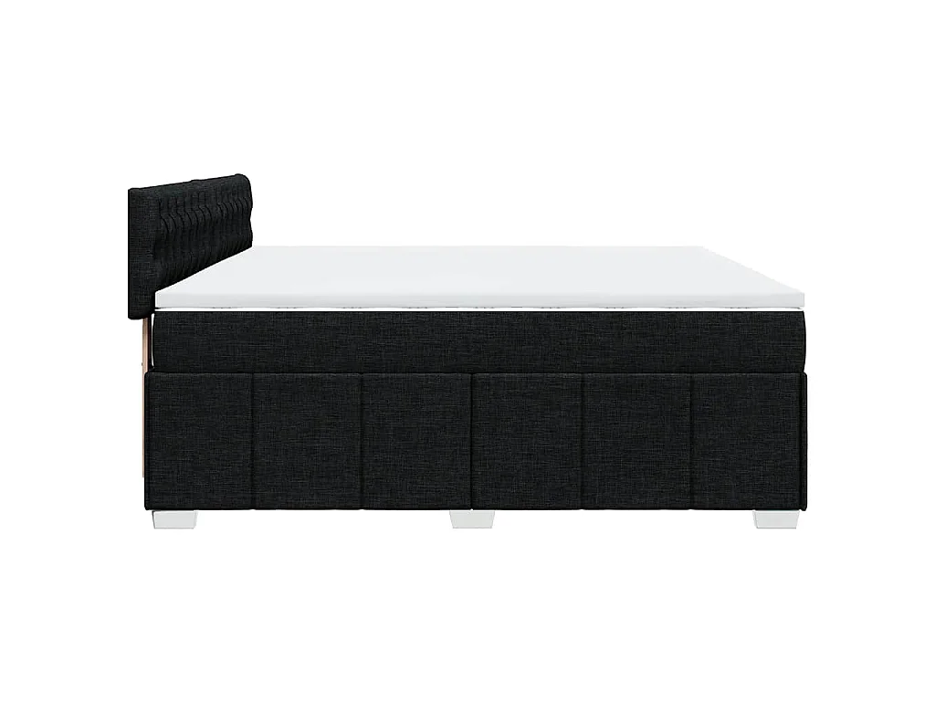 Cama box spring con colchón tela negro 200x200 cm