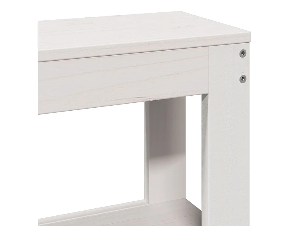 Giroletto con Testiera Bianco 150x200 cm Legno Massello di Pino