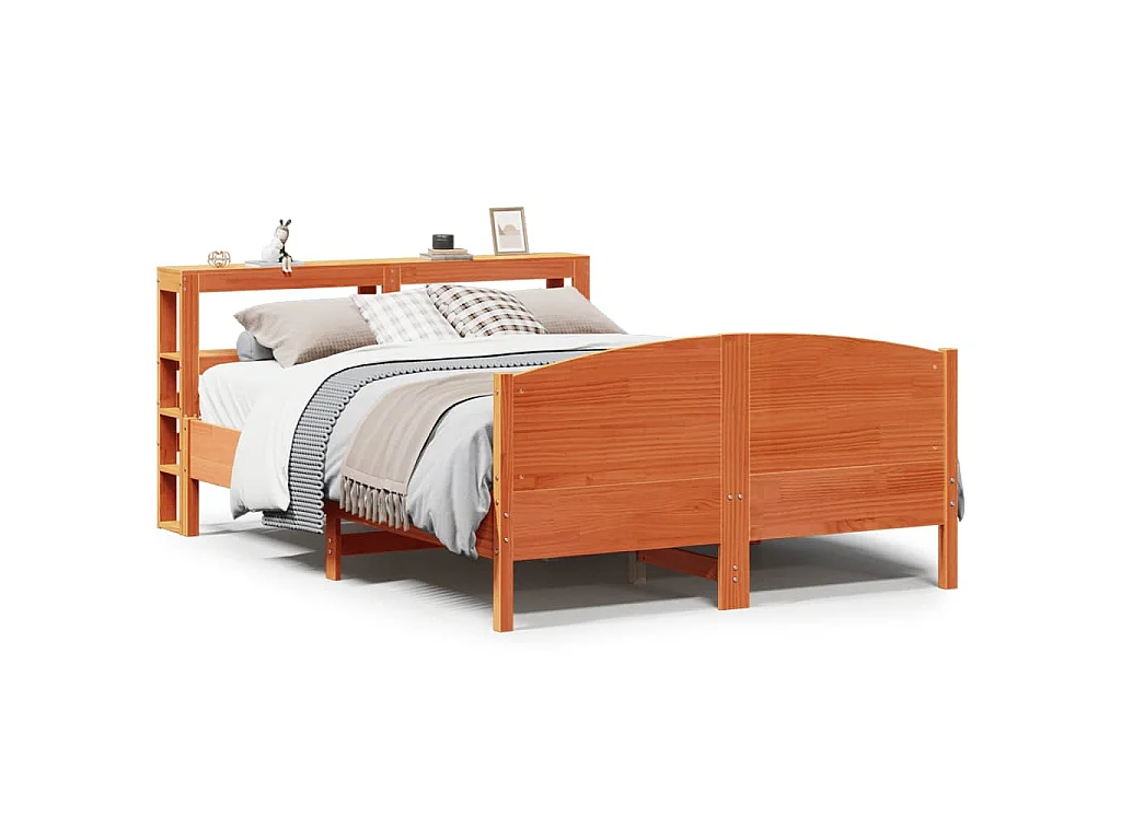 Bedframe zonder matras massief grenenhout wasbruin 150x200 cm