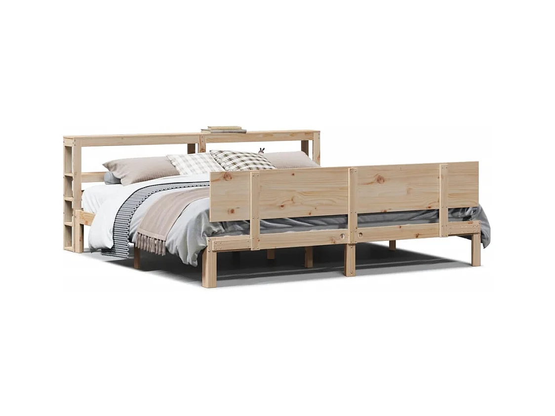 Cadre de lit avec tête de lit sans matelas 200x200 cm