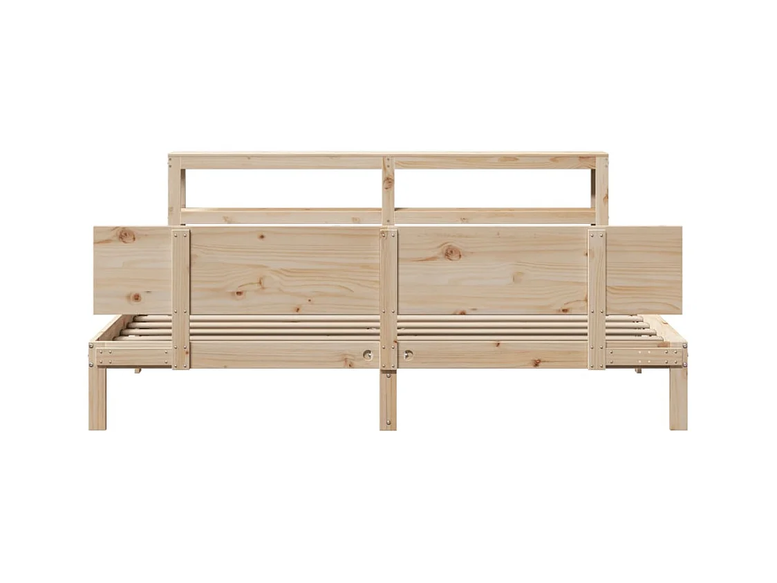 Cadre de lit avec tête de lit sans matelas 200x200 cm