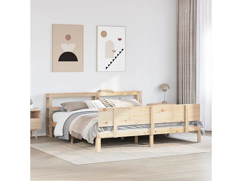 Cadre de lit avec tête de lit sans matelas 200x200 cm