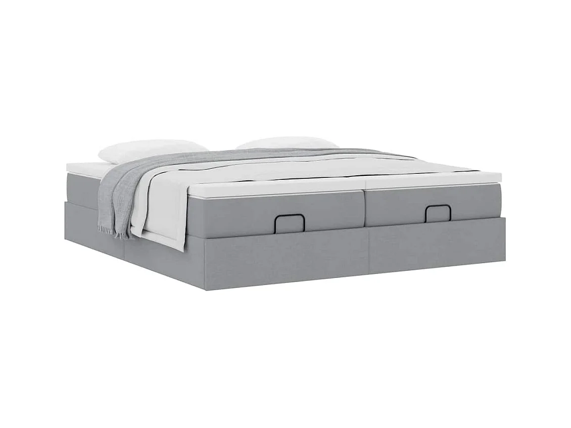 Struttura Letto Pouf con Materassi 200x200 cm in Tessuto