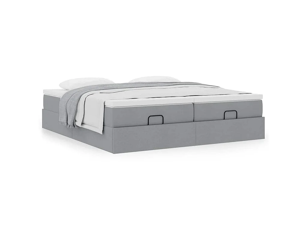 Struttura Letto Pouf con Materassi 200x200 cm in Tessuto