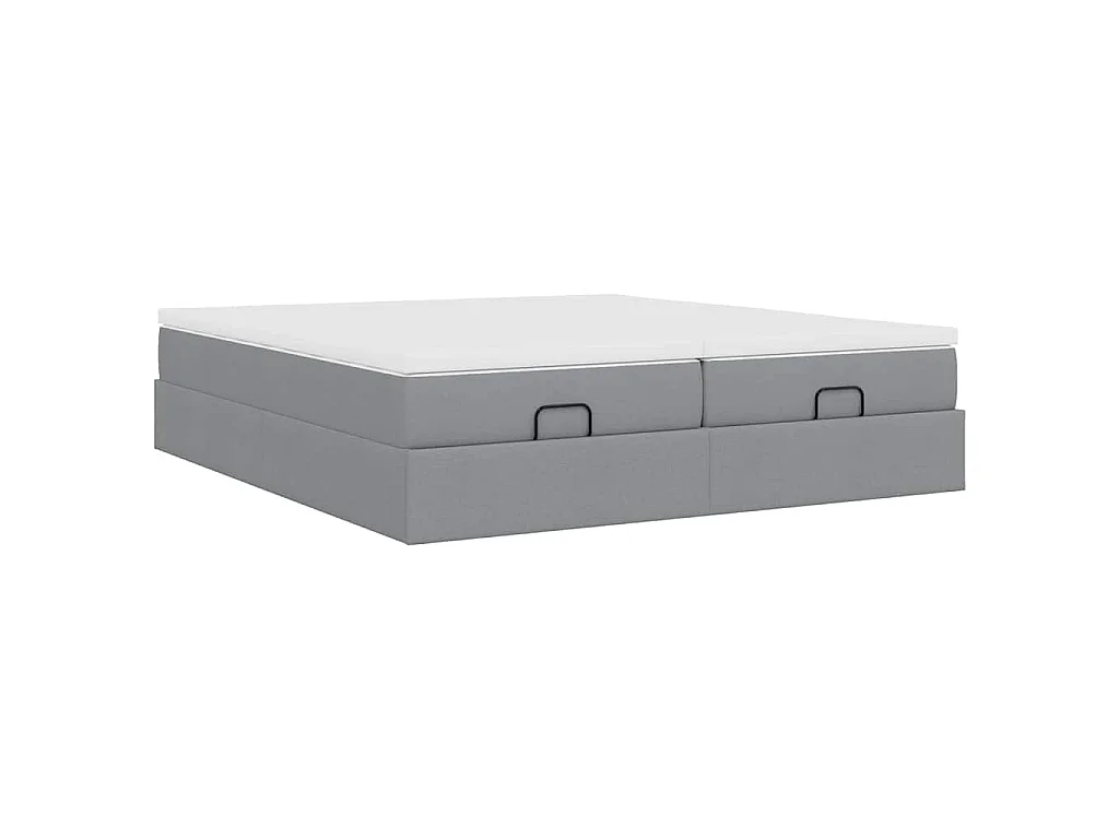 Struttura Letto Pouf con Materassi 200x200 cm in Tessuto