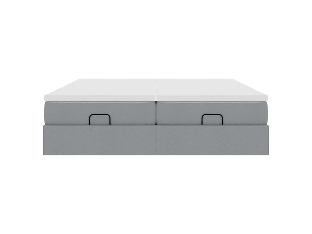 Struttura Letto Pouf con Materassi 200x200 cm in Tessuto