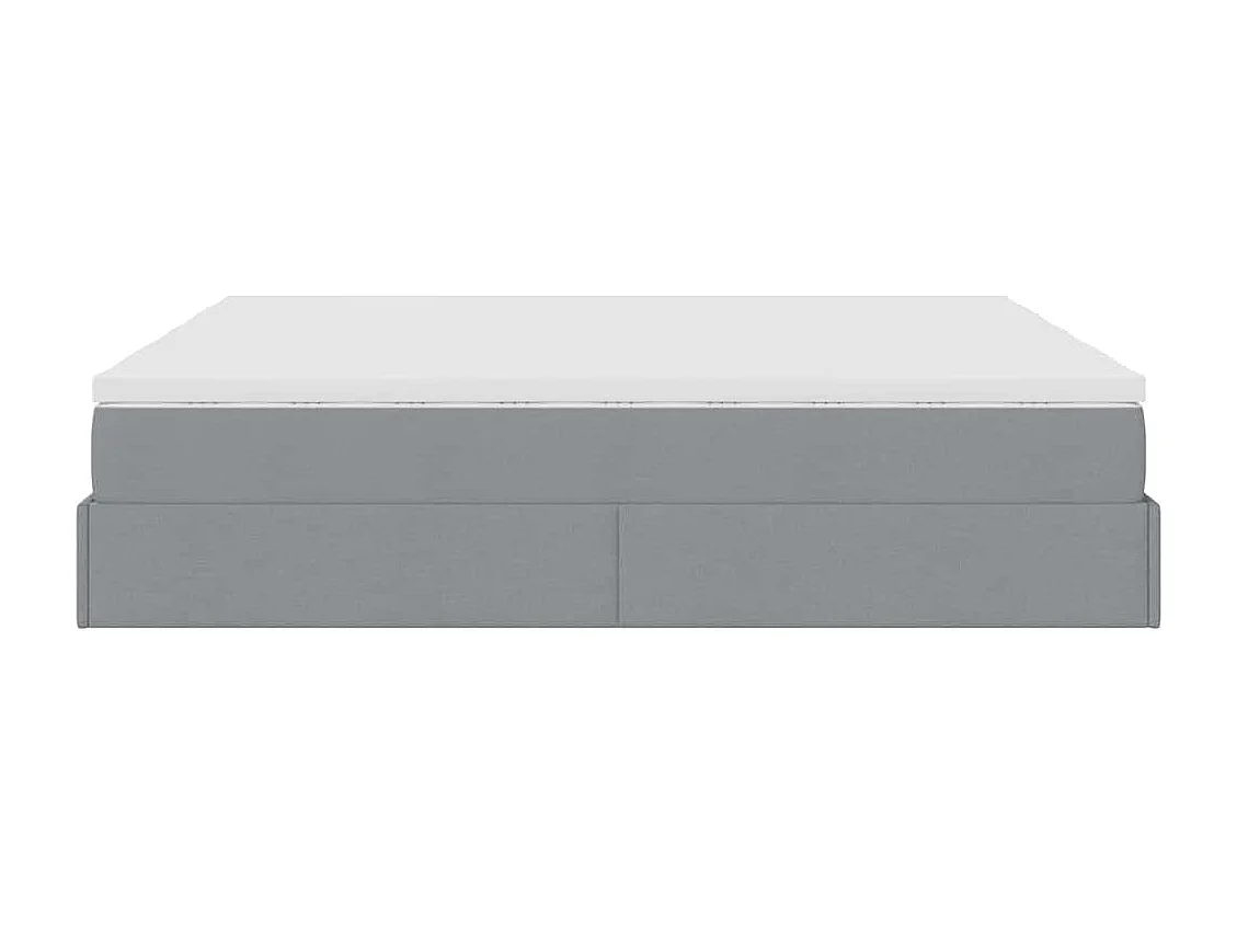 Struttura Letto Pouf con Materassi 200x200 cm in Tessuto
