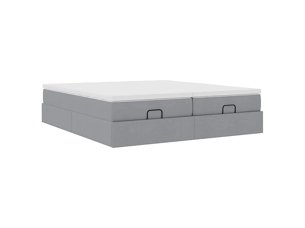 Struttura Letto Pouf con Materassi 200x200 cm in Tessuto
