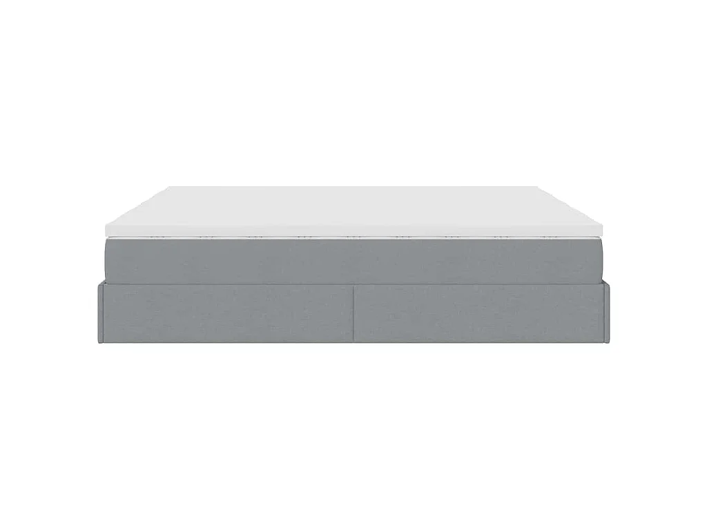 Ottoman-Bett mit Matratzen Hellgrau 200x200 cm Stoff