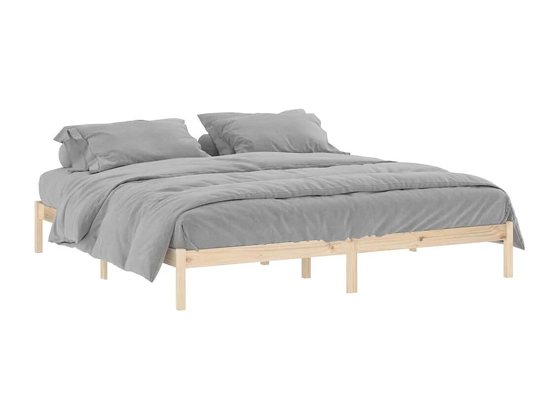 Estructura de cama sin colchón madera maciza de pino 193x203 cm