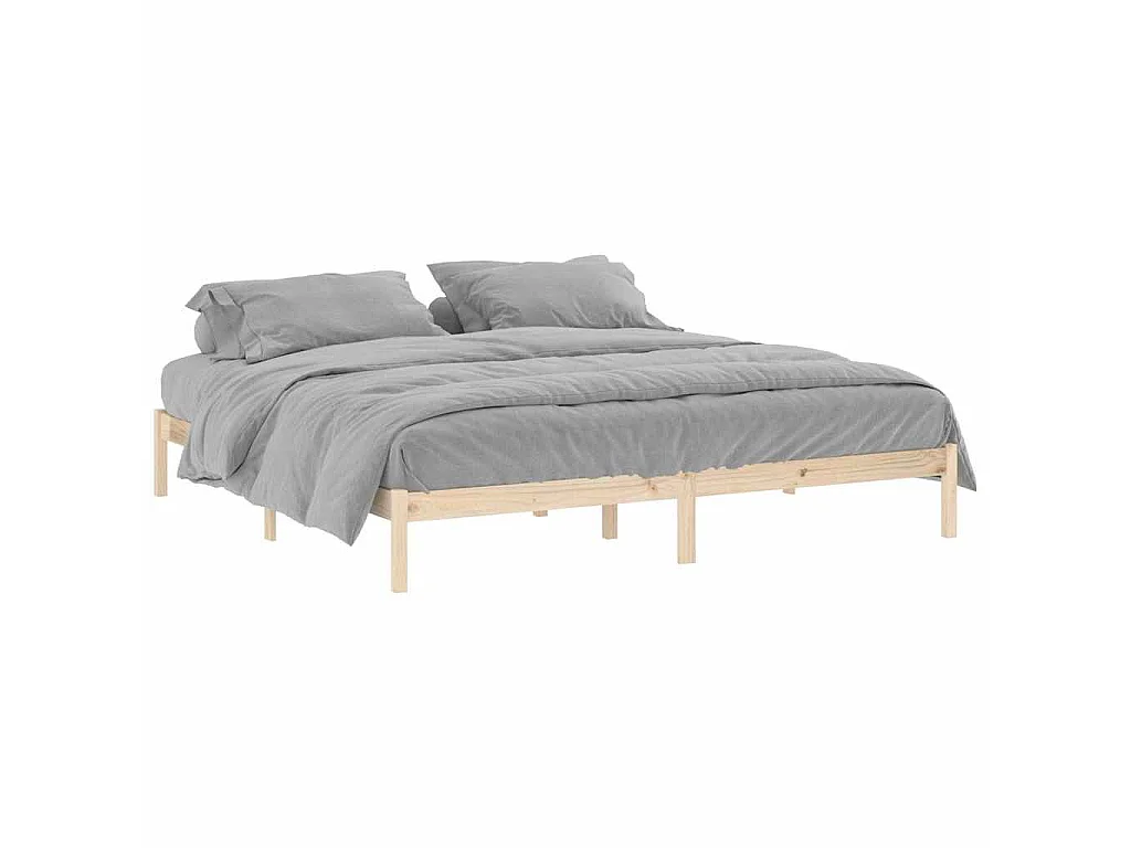 Cadre de lit sans matelas 193x203 cm bois massif de pin