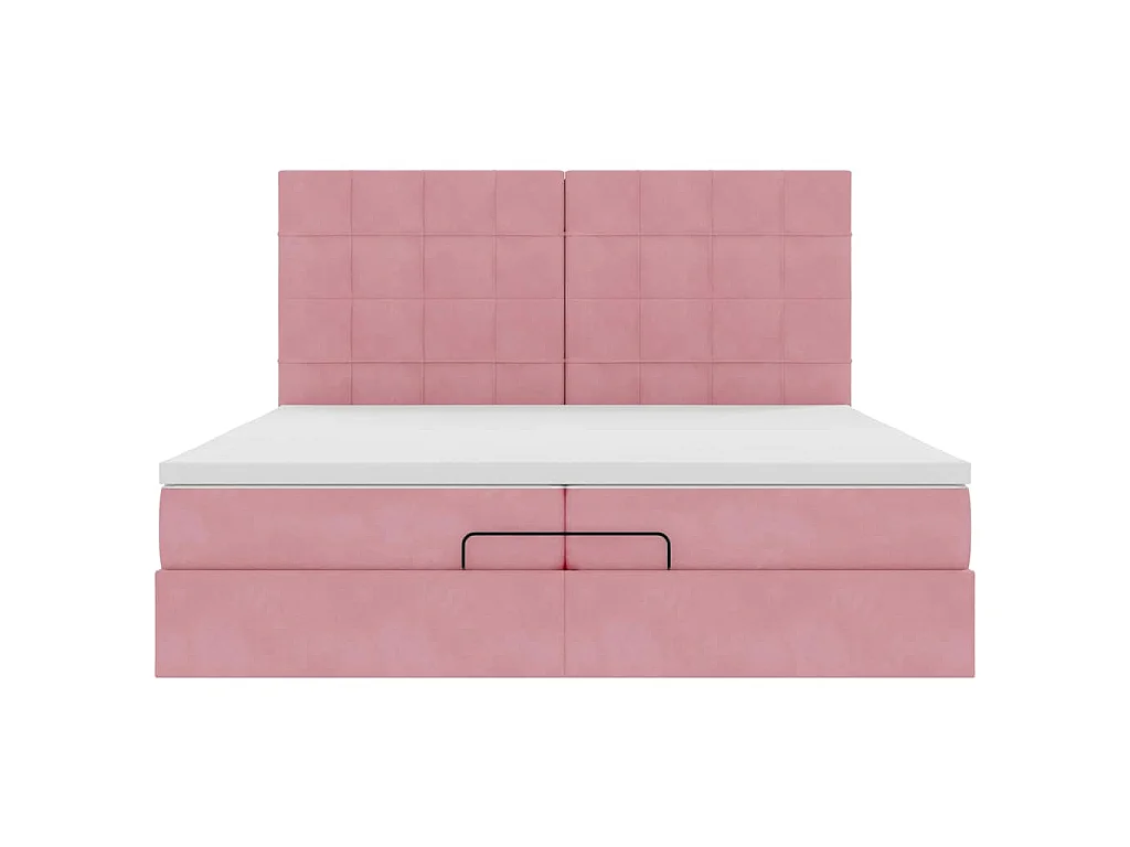 Ottoman bed met matrassen en LED's 200x200cm fluweel roze