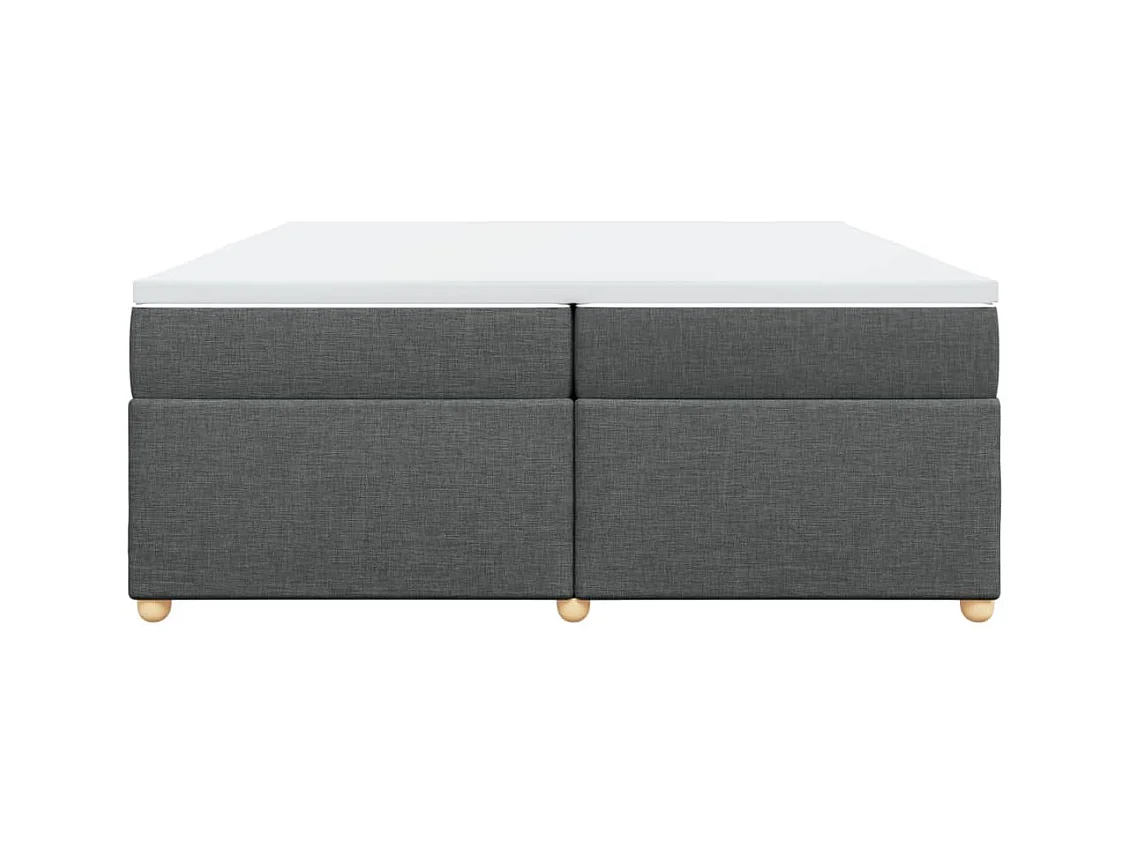 Sommier à lattes de lit avec matelas Gris foncé 200x200cm Tissu