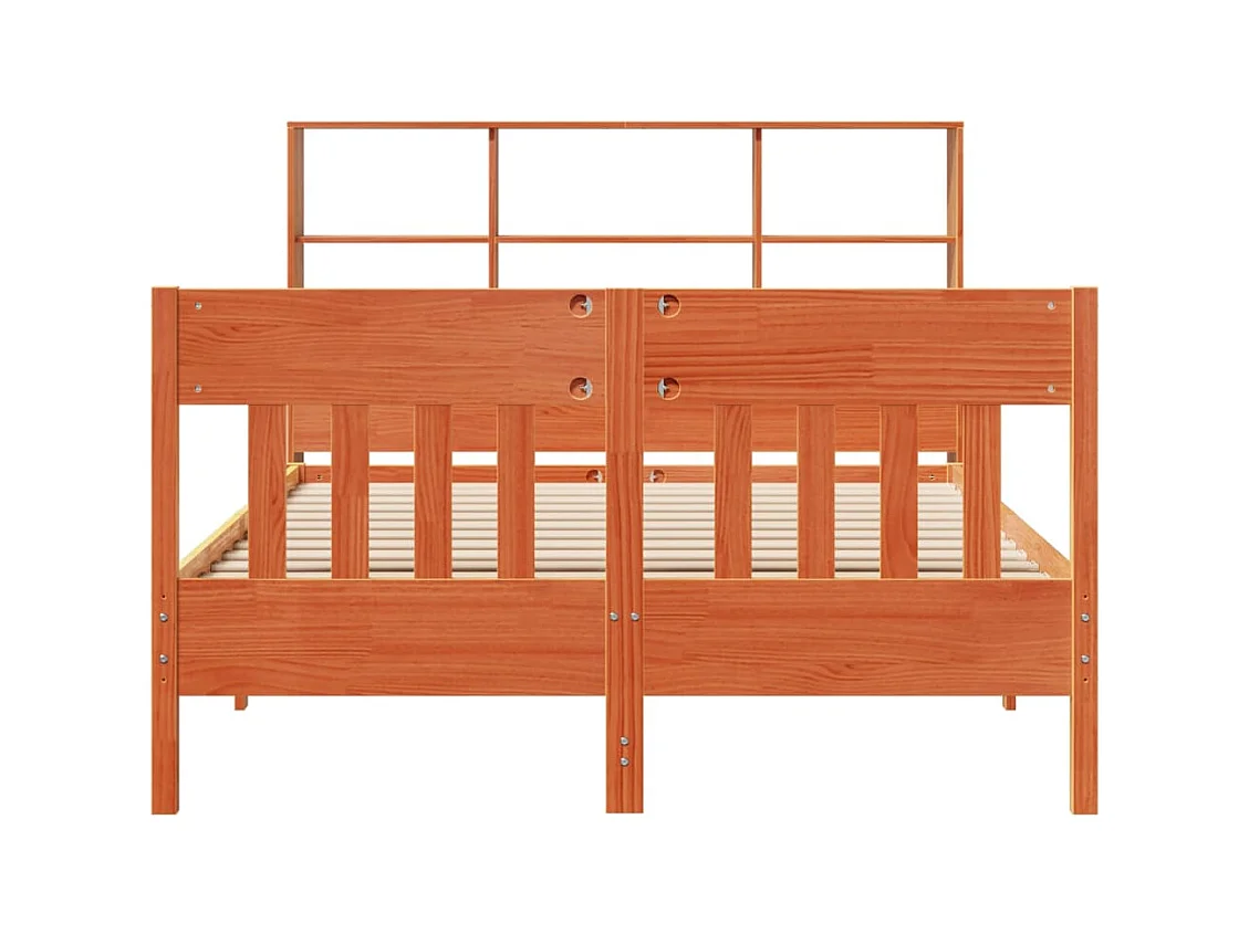 Cadre de lit sans matelas cire marron 150x200cm bois pin massif