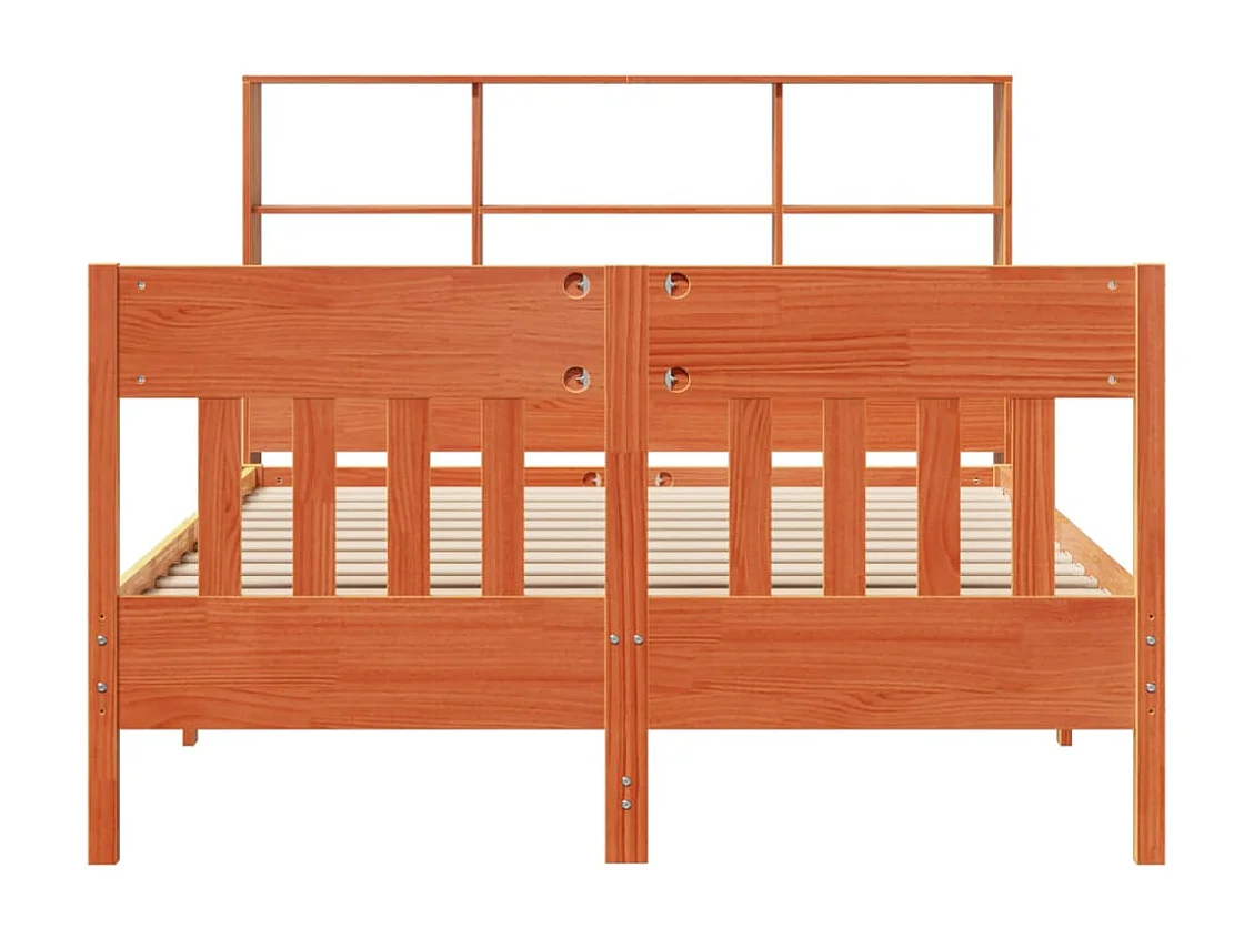 Bedframe zonder matras massief grenenhout wasbruin 150x200 cm