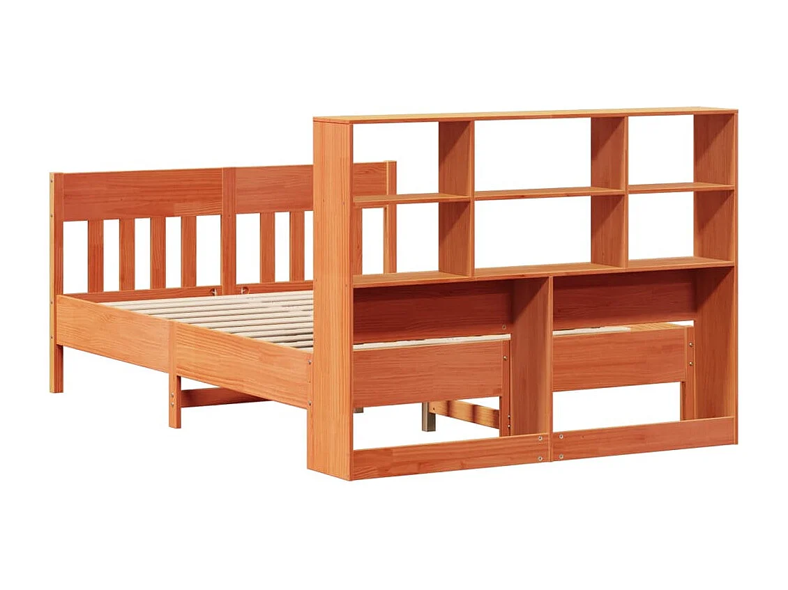 Cadre de lit sans matelas cire marron 150x200cm bois pin massif
