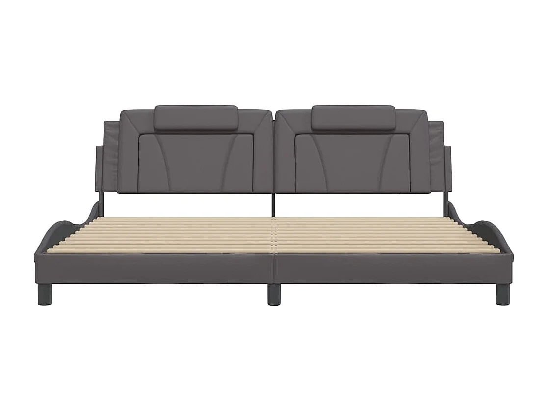 Giroletto Viana con LED senza Materasso Grigio 200x200 cm