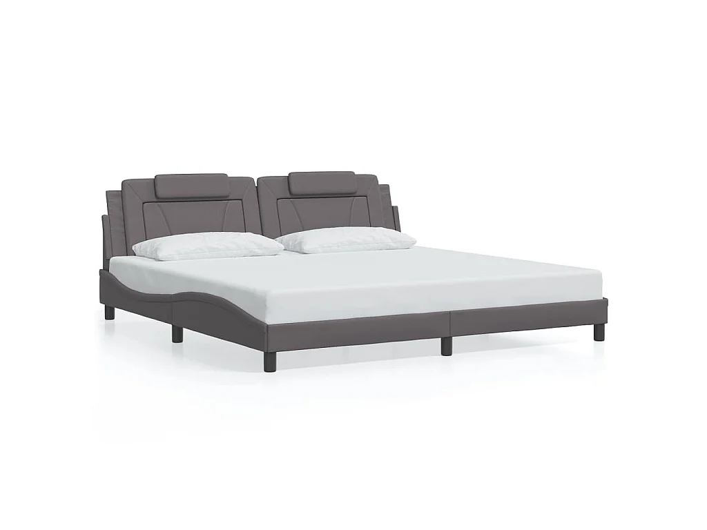 Cadre de lit Viana avec LED sans matelas gris 200x200 cm