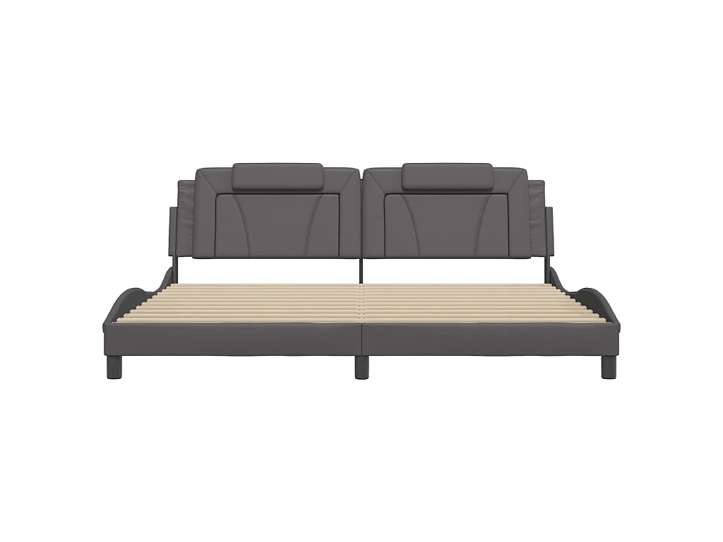 Cadre de lit Viana avec LED sans matelas gris 200x200 cm