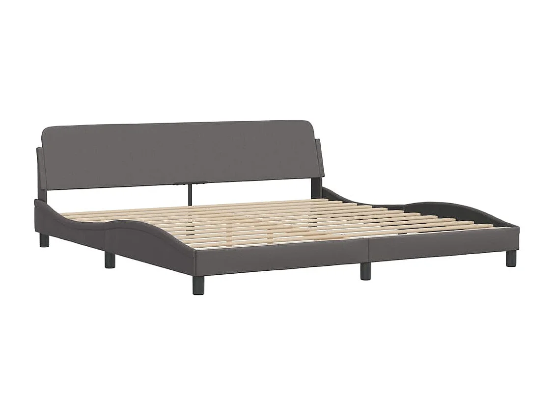 Cadre de lit Viana avec LED sans matelas gris 200x200 cm