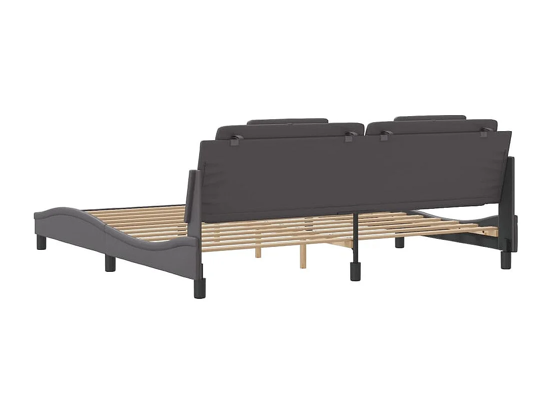 Cadre de lit Viana avec LED sans matelas gris 200x200 cm