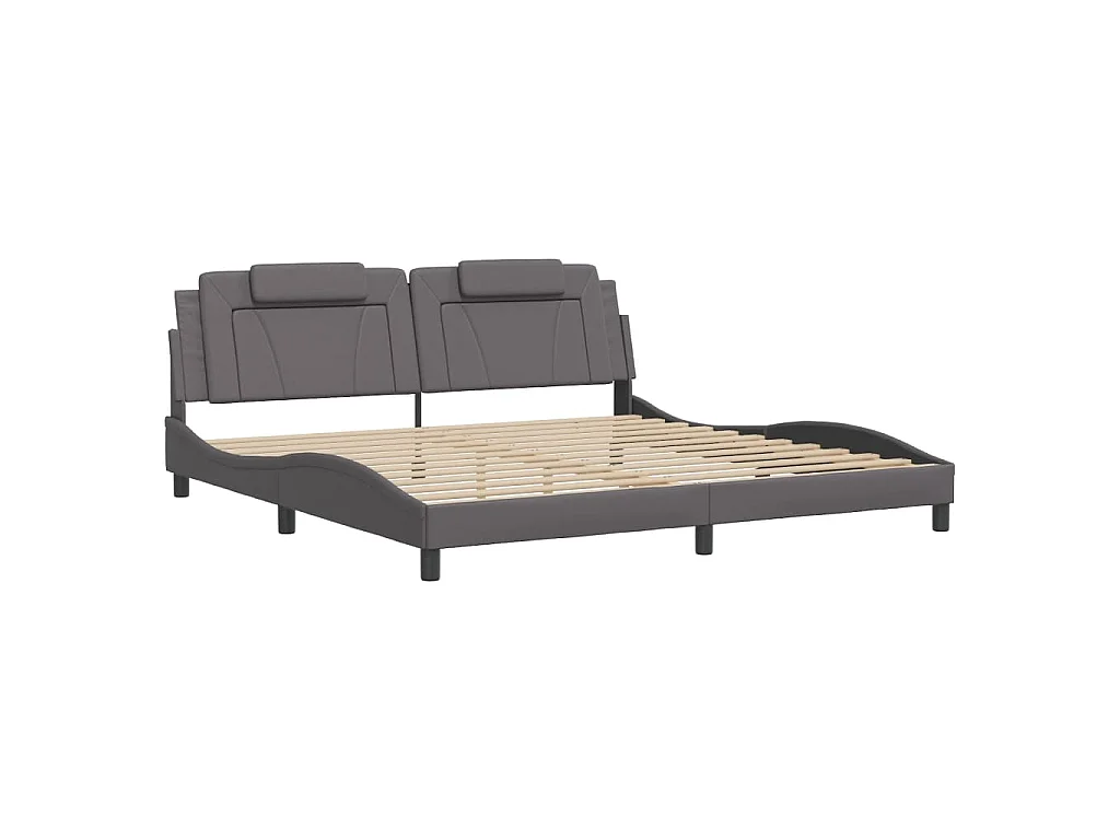 Bedframe "Viana" met LED zonder matras grijs 200x200 cm