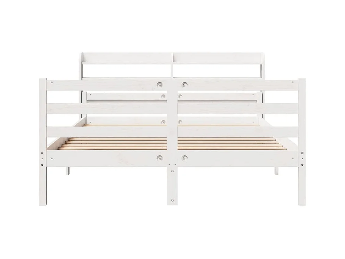 Cadre de lit avec tête de lit sans matelas blanc 150x200 cm