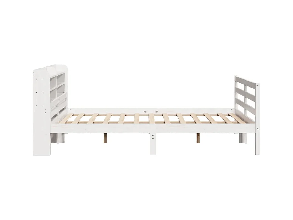 Cadre de lit avec tête de lit sans matelas blanc 150x200 cm