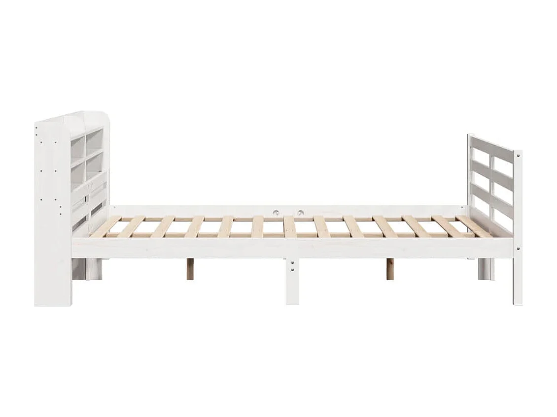 Estrutura de cama c/ cabeceira 150x200 cm pinho maciço branco
