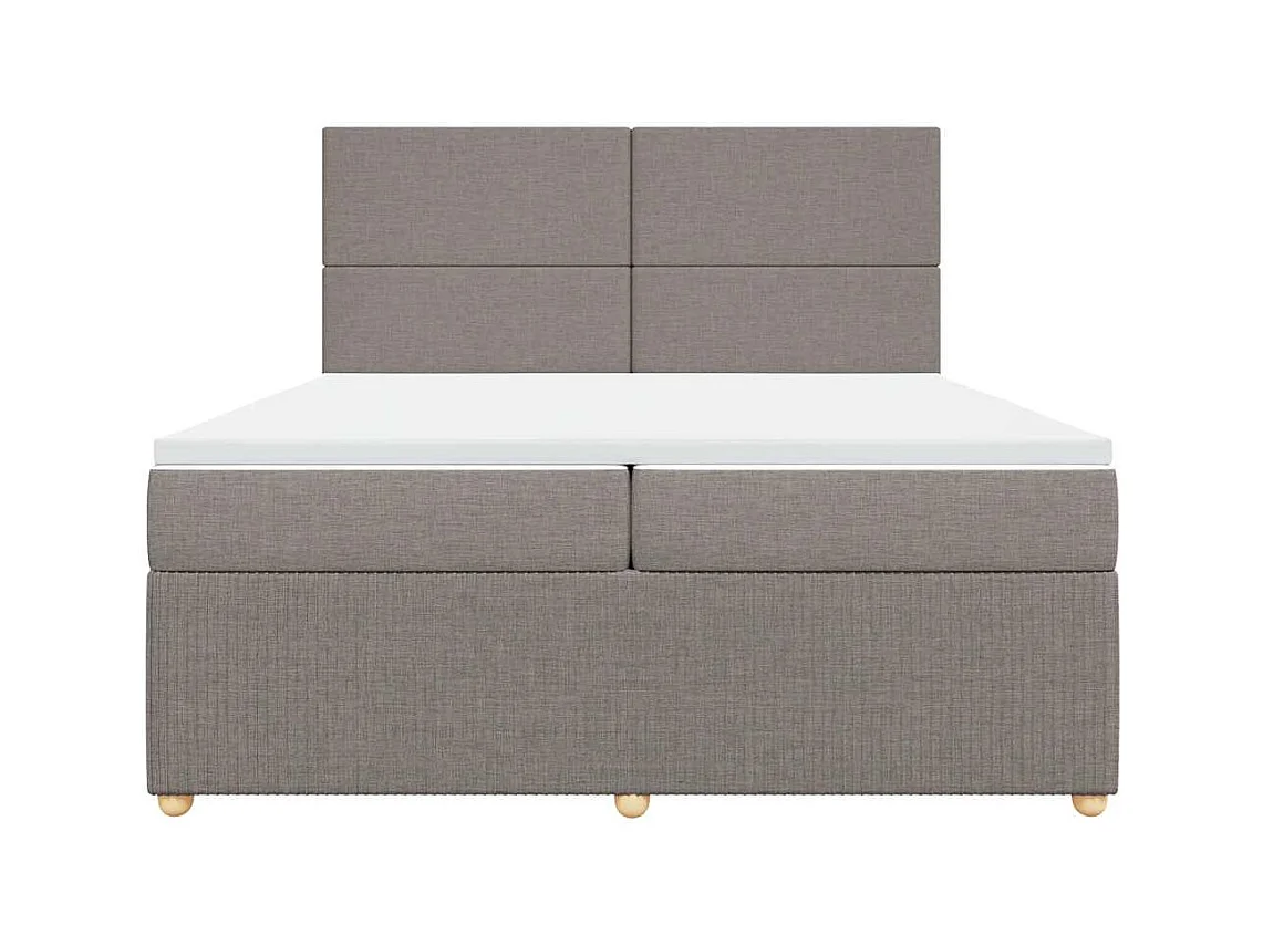 Sommier à lattes de lit avec matelas Taupe 200x200 cm Tissu