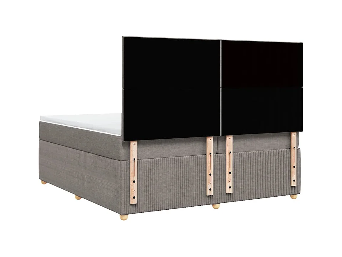 Sommier à lattes de lit avec matelas Taupe 200x200 cm Tissu