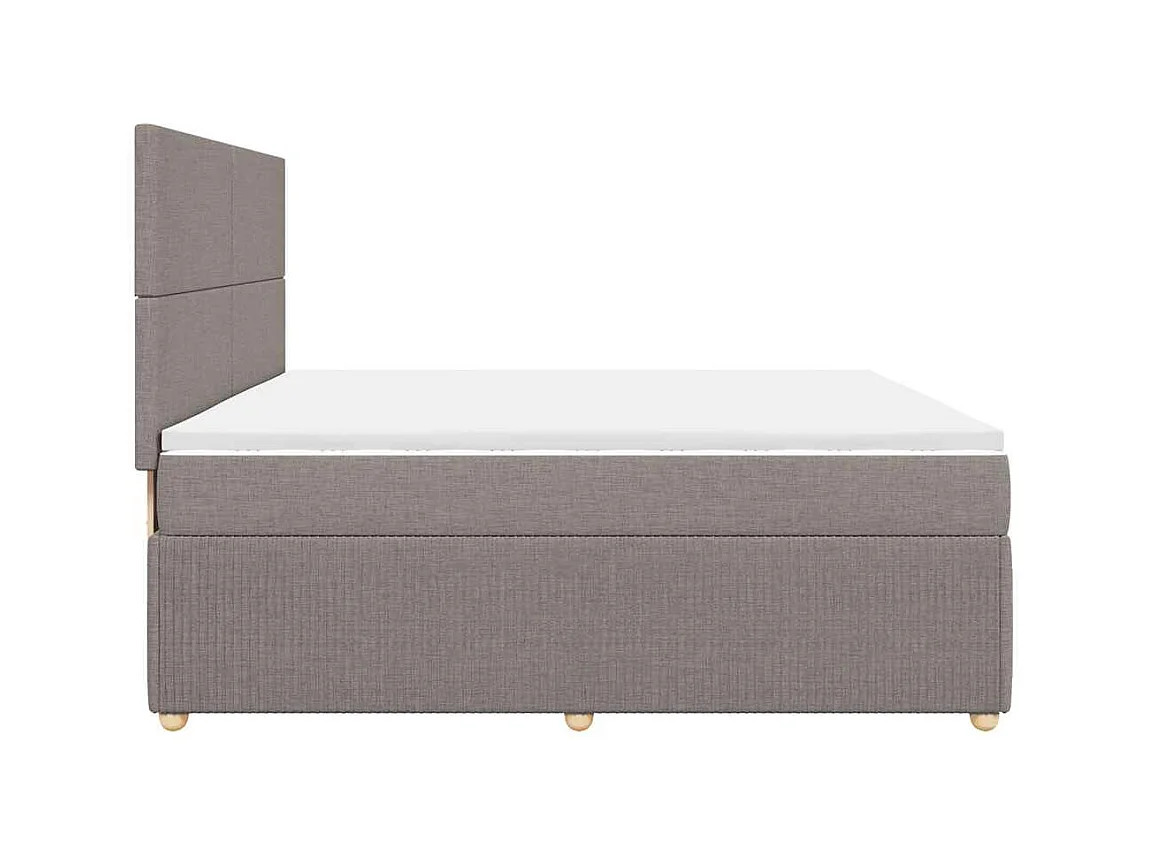Giroletto a Molle con Materasso Tortora 200x200 cm in Tessuto