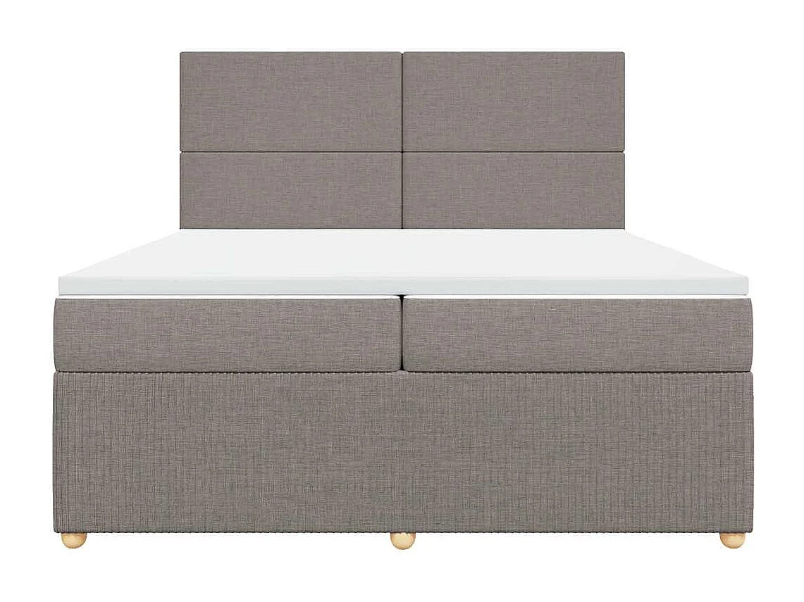 Giroletto a Molle con Materasso Tortora 200x200 cm in Tessuto