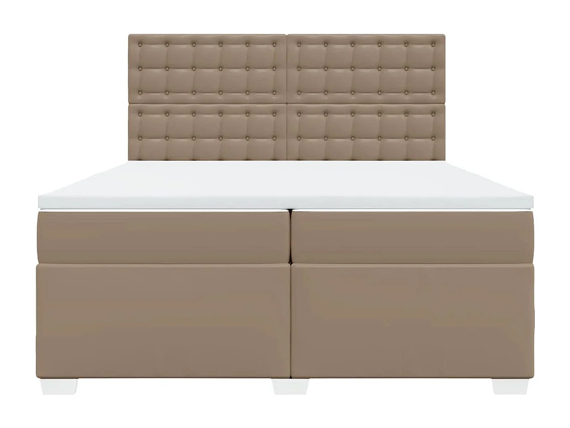 Boxspring met matras kunstleer cappuccinokleurig 200x200 cm