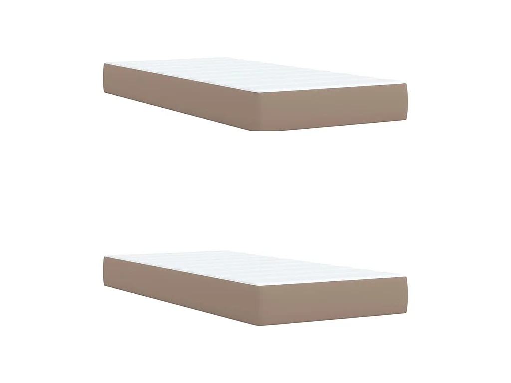 Cama box spring con colchón cuero sintético capuchino 200x200cm