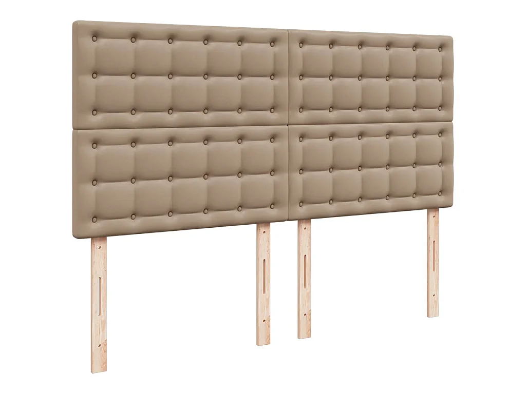 Cama box spring con colchón cuero sintético capuchino 200x200cm