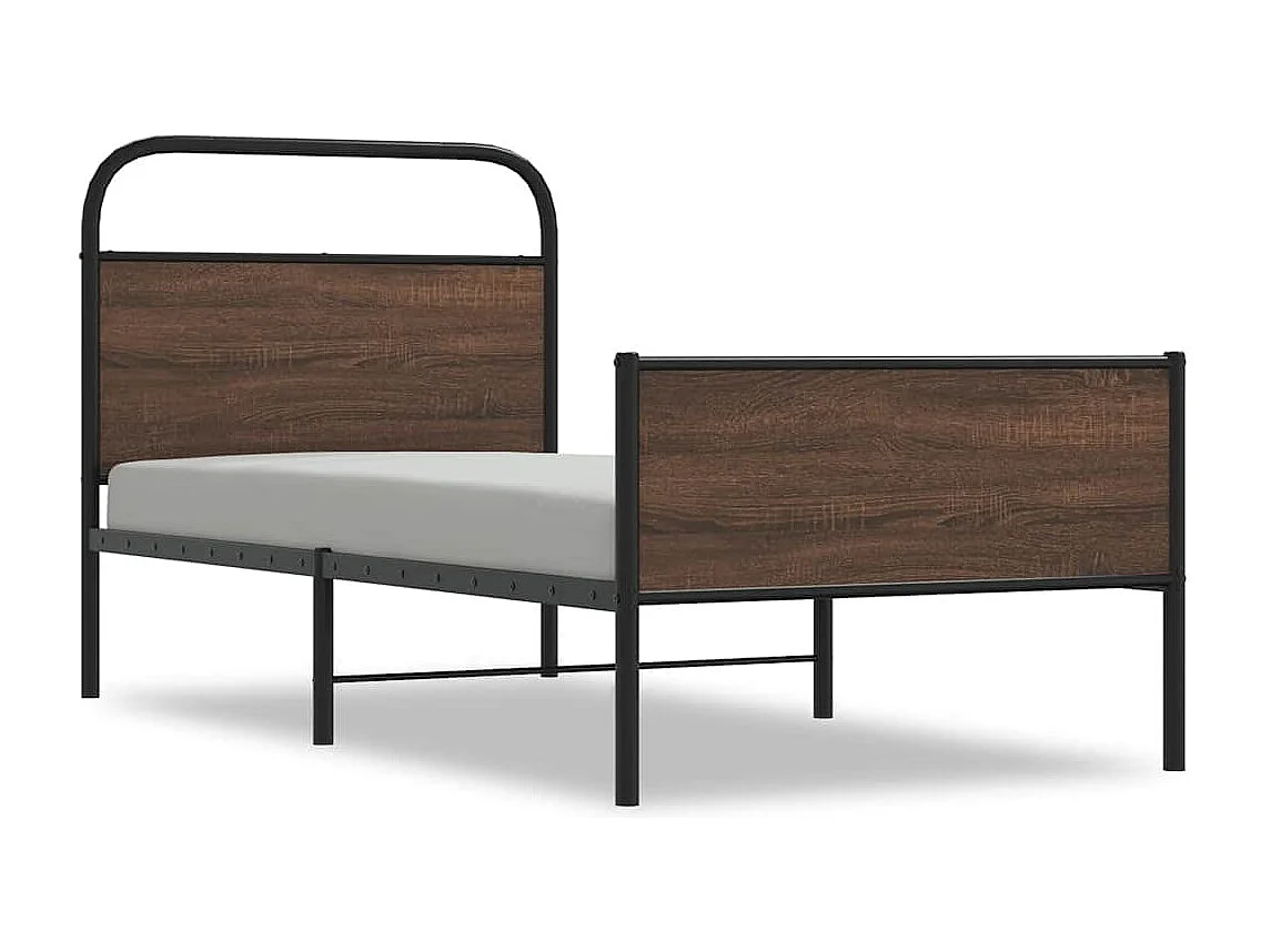 Bettgestell ohne Matratze 107x203 cm Braun Eichen-Optik