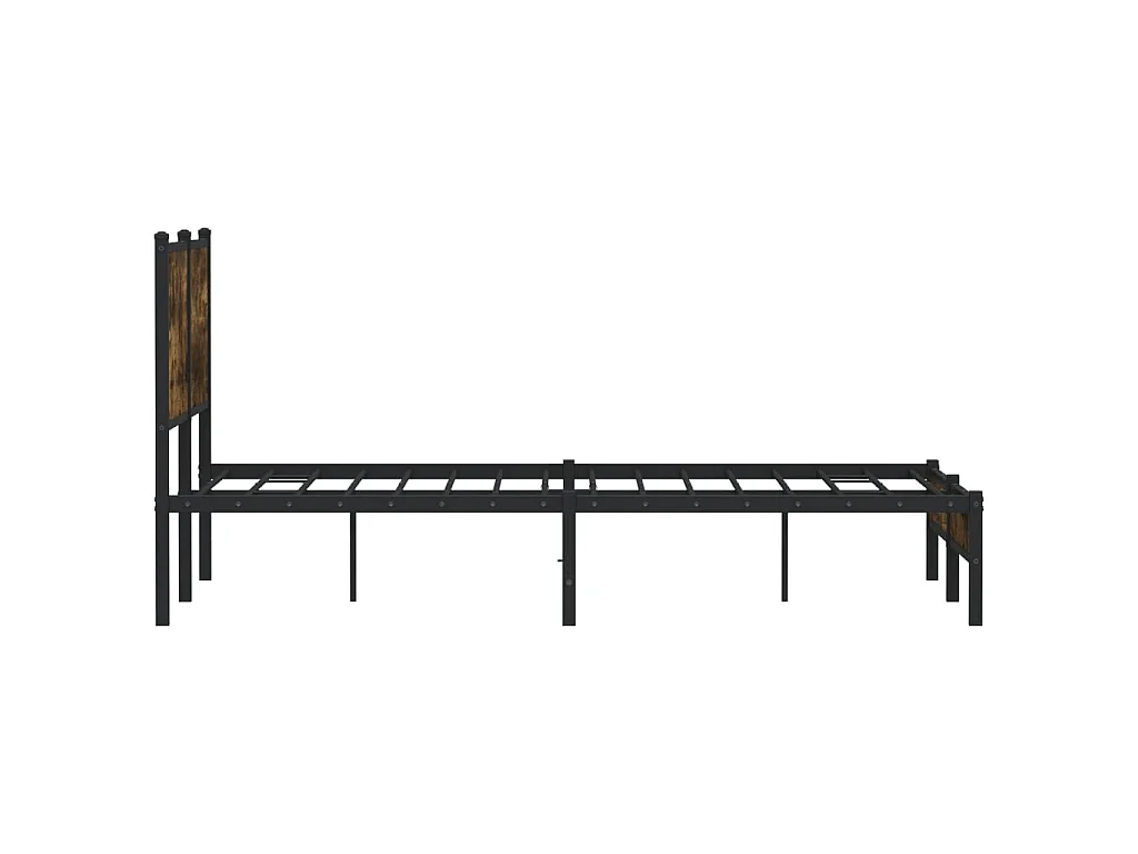 Cadre de lit en métal sans matelas chêne fumé 150x200 cm