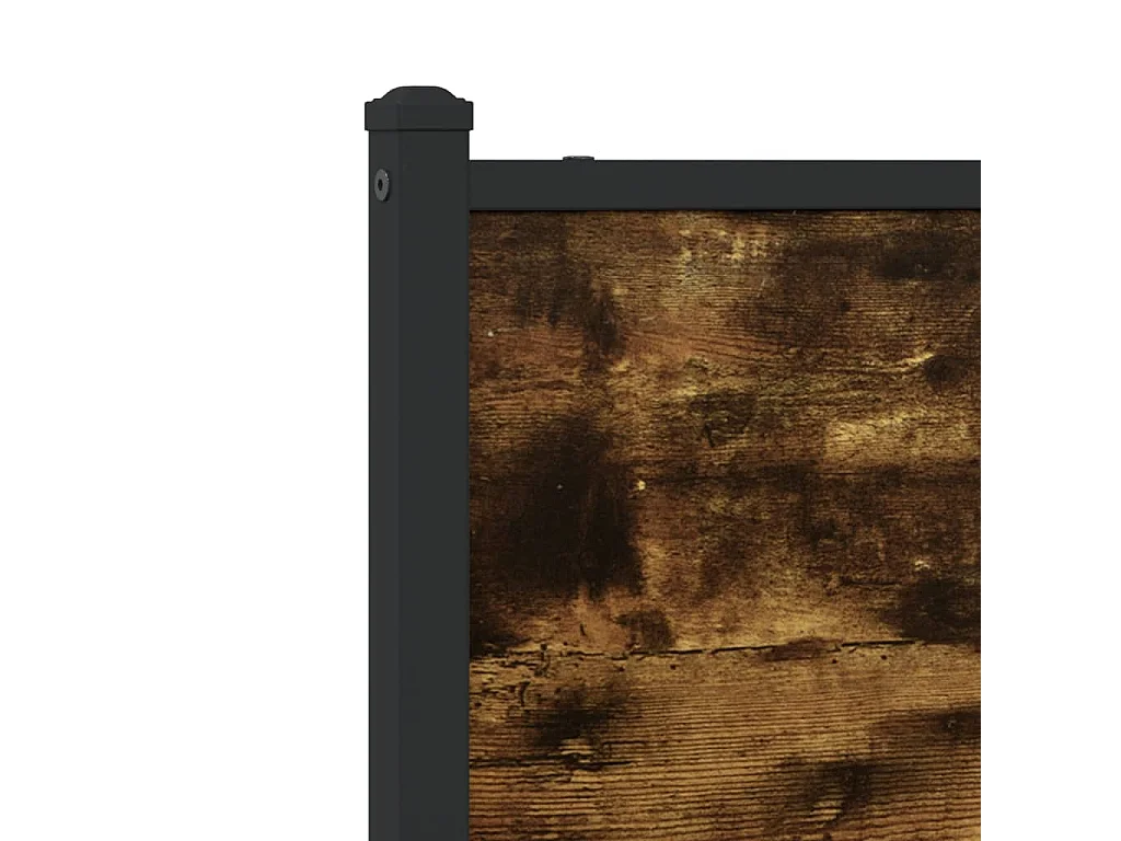Cadre de lit en métal sans matelas chêne fumé 150x200 cm