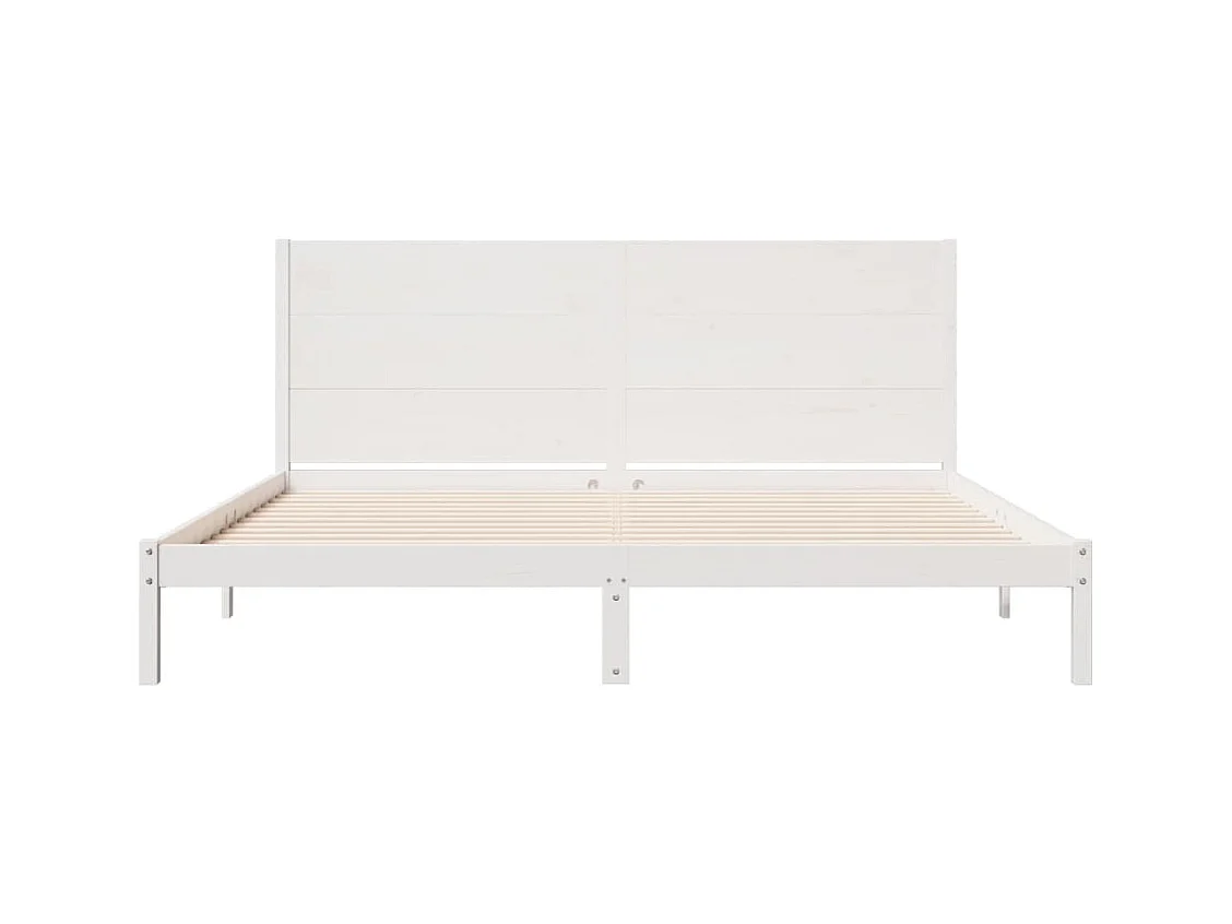 Bedframe extra lang zonder matras massief hout wit 200x210 cm
