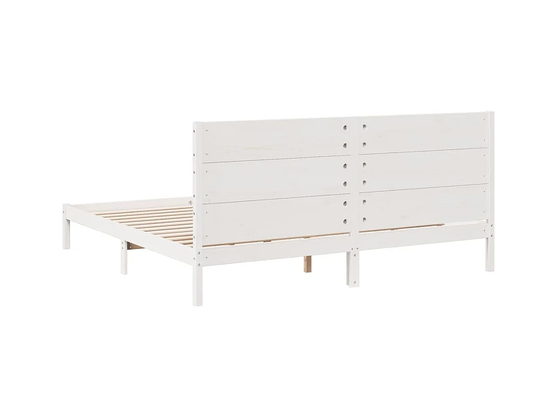 Bedframe extra lang zonder matras massief hout wit 200x210 cm